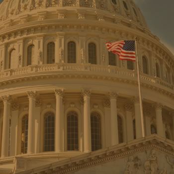 Closeup of US State Capitol building