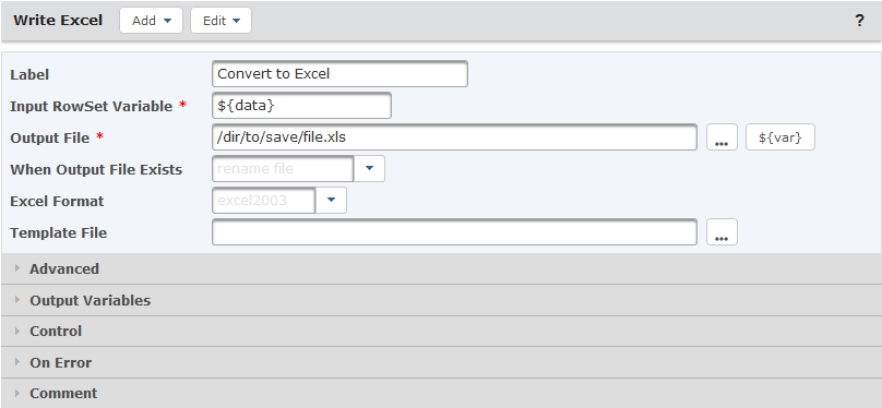 Write Excel