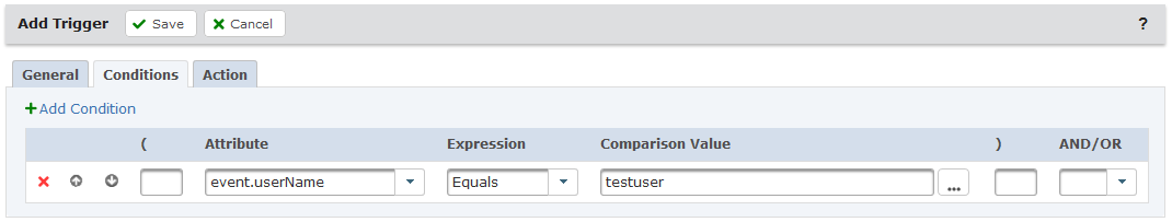 Trigger Conditions Tab